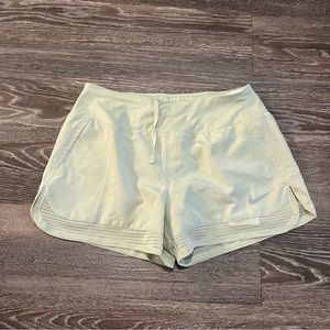 Nike Women's Running Lined Shorts Mesh Hem Olive Size S